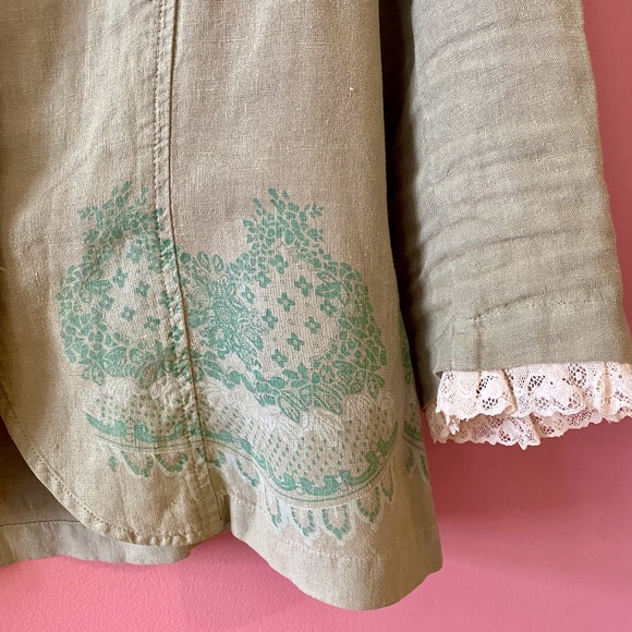 Juicy Couture fitted Green Linen Jacket size 6 - Picture 3 of 7